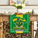 Artoid Mode Brazil Flag Champion Soccer Table Runner, Sport Boy Birthday Party Kitchen Dining Table Decoration for Home Decor 13x72 Inch
