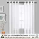 KOUFALL White Linen Curtains 84 Inches Long with Dark Grommet for Living Room Modern Farmhouse Textured Light Filtering Semi Sheer Curtains 84 Inch Length 2 Panels Set for Bedroom