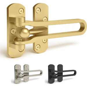 Mega Handles Safety Door Lock 2026 Version, Heavy-Duty Zinc Alloy 4.2" Door Lock, Swing Bar Door Guard, Safety Childproof Reinforcement Door Stopper for Kids (Satin Brass)