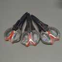 3 x SAMSFX Fishing Heavy Duty Anti-Slip Serrated Edge Scissors Saltwater Freshwater Braid Scissors Braided Line Cutter with Plastic Belt Case Sheath Kit (Enlarge Finger Hole, Gray & Orange Handle)