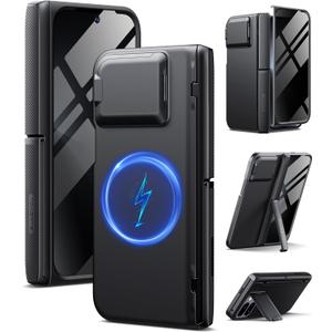 TONGATE Magnetic for Pixel 10 Pro Fold Case with Privacy Screen Protector, [Compatible with MagSafe] [with Camera Cover & Hinge Protection] Full-Body Rugged Stand Case for Google 10 Pro Fold, Black