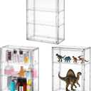 3 Pack Clear Acrylic Display Case, 3 Tier Showcase with Magnetic Door and Adjustable Shelves for Figures Collectibles, Wall Mount Or Tabletop