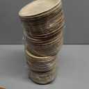 ECO SOUL Palm Leaf Like Bamboo Plates, 6 Inch Round, 100 Pack Bulk Disposable Appetizer & Dessert Tableware, Compostable Biodegradable Natural Wooden Small Party Plates for Wedding, Catering, Events