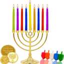 The Dreidel Company 40-Pack Multicolor Hanukkah Candles Menorah Candles Chanukah Candles 44 for All 8 Nights of Chanukah
