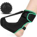 Plantar Fasciitis Night Splint Sock with Massage Ball for Plantar Fasciitis Relief, Soft & Comfortable Foot Brace for Achilles Tendonitis Heal Spur Foot-drop Flat-arch for Women and Men, Medium-Green