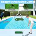 Floating Golf Green for Pool, Patented Pool Golf Game Floating Mat with Ball Retrieve Net/Scoreboard for Party & Training, 35x23"
