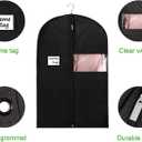 KEEGH 40" Suit Bags for Closet Storage (Set of 10) Garment Bags for Hanging Clothes, Suit Cover Bags for Suits Coats Dress with Zipper and Transparent Window, Black