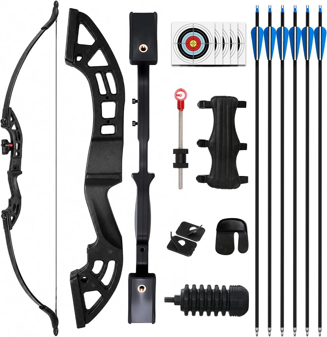Recurve Bow for Beginners, 30/40lbs – 51" Ambidextrous Training Bow Kit, Lightweight Beginner Archery Set for Target Shooting for Adults