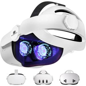 Saqico Head Strap for Meta Oculus Quest 2/3/3s, 3-in-1 Adjustable Halo Headband, Replacement for Elite Strap, Enhanced Comfort Gaming Immersion VR Accessories Compatible with Oculus/Meta Quest 2/3/3s