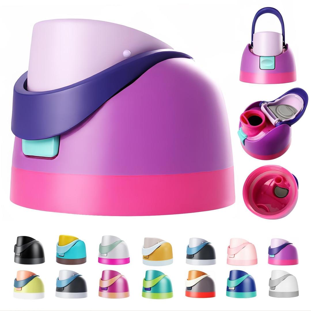 Replacement Lid for Owala Freesip, One Button Water Bottle Top Lid Compatible with Owala Cup 16oz 24oz 32oz 40oz, BPA-Free Leakproof Replacement Accessory for Owala Freesip (Purple Pink)