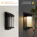 Solar Yard 4-Pack Outdoor Wall Lights, Light Fixture, LED Exterior Lighting fixtures for Outside, Front Porch Lights, Waterproof Wall Sconce Lantern Lamp for House, Patio, Doorway, Entryway, Round