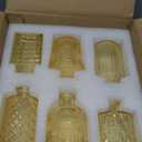 12 Pcs Clear Bud Vases Set, Small Vintage Glass Clear Bud Flower Vases Bulk Multiple Shape Cute Mini Glass Bottles Vases for Rustic Wedding Centerpieces Table Decorations and Home Decor (12, Gold)