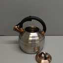 Tea Kettle for Stove Top Whistling Teapot, 3.2Q Tea Pot Stainless Steel Teakettle with Heat Proof Ergonomic Handle (Silver)