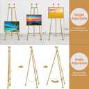 Metal Easel Stand with Chain Support for Mirror,58 Inch Iron Adjustable Arts & Crafts Easels,Floor Easels for Display Wedding Sign(Gold)