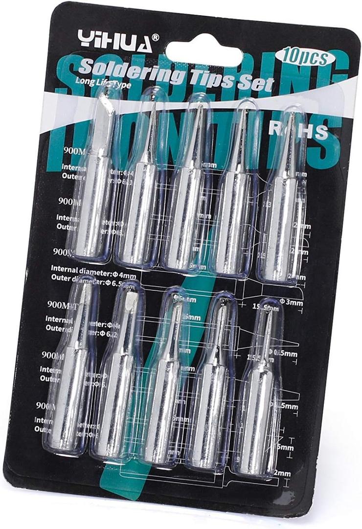 YIHUA #1200 Soldering Iron Tips Set 10PCS Long-Life Type Fit for YIHUA SGS Certified Lead-Free Tips