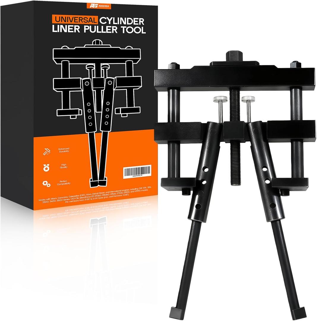 Universal Cylinder Liner Puller Tool for Mack, Cummins, CAT & Caterpillar - Heavy Duty Diesel Engine Wet Liner Removal (3-7/8" to 6-1/4" Bore) - Compatible with PT-6400-C, M50010-B, 3376015 Models
