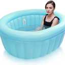 Inflatable PVC Pregnant Women Childbirth Bathtub Adult SPA Soaking Bathtub (Blue, Blue)