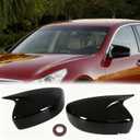 Mirror Cap Covers Ox Horn Style Fit for Infiniti G37 G25 Q40 Q60 2008-2015 Glossy Black,Add-on Type Door Rear Side Mirror Cover Cap