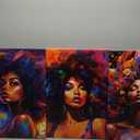 3Pcs African American Women Canvas Wall Art Colorful Graffiti Afro Girl Painting Modern Abstract Aesthetic Pictures Wall Decor Posters Print Artwork for Living Room Bedroom Home Decoration (16x24in-canvas, Black Girl-Canvas)