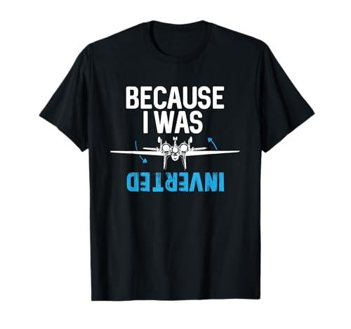 Airplane Inverted Funny Sarcastic Quote Tees Gift Because I Was Inverted Black Cotton 100% T-Shirt, S & Blue That's What Sea Said Tank Top, M