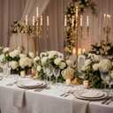 Floor Candelabra Tall 5 Arms Candle Holders for Wedding Centerpiece, 48" Gold Metal Candlestick for Taper Candle and Floral Centerpiece Stand Wedding Event Aisle Party