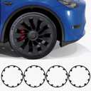 Tesla Rim Protector Model Y 21 inch|Fit 21 Inch berturbine Wheel Covers 20202024|Hubcap Guards ABS Trim Rings for Curb Rush Prevention |Matte Black(Set of 4)|Tesla Model Y Accessories