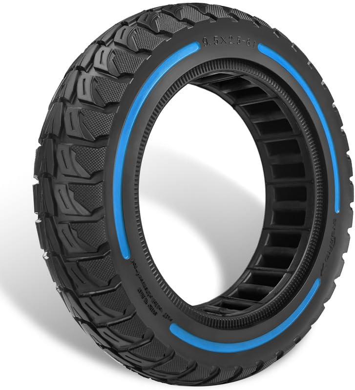GLDYTIMES 9.5x2.50 Inch KQi3 pro Tire, 9.5x2.5-6.1 Solid Tire Fit for NIU KQi3 Pro/ Max/ Sport Electric Scooter, 9.5" Front Rear Tire, Puncture-Free, Anti-Skid, Shockproof (Blue 1Pc)