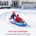 QPAU Inflatable Snow Sled, Heavy Duty Snow Tube with Reinforced Handles, Snow Sleds for Kids and Adults Winter Toys Gifts, Toboggan for Family Outdoor Sledding