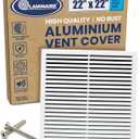 22" x 22" Duct Hole Size Aluminum Return Grille - Rustproof for Ceiling or Wall, No Adjustable Components, Decorative Air Vent Cover, HVAC Return Air Grille, 23.6" x 23.6" Face.