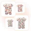 Unisex Summer Trendy 2-Pack Rompers Short Sleeve Zipped Bodysuit Infant Cotton Outfits