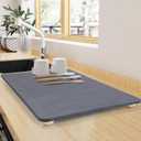 Large Stone Dish Drying Mat for Kitchen Counter, 18"14" Quick Dry Super Absorbent Eco-Friendly Diatomaceous Earth Stone Mat with hemisphere wooden feet, Non-slip, Heat Resistant, Multi-purpose mats