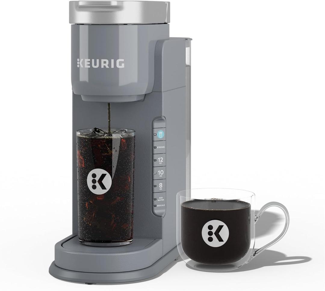 Keurig K-Iced Single Serve Coffee Maker  Brew Over Ice Button, Compact Design, Perfect Holiday Gift for Iced Coffee Lovers, Gray