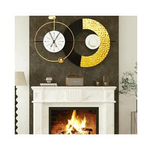 Wall Clock Modern Large Clocks Battery Operated Silent Quartz Wall Clock for Living Room,Light Luxury Stylish Design Vintage Clock for Bedroom, Office,Kitchen 31X18inch