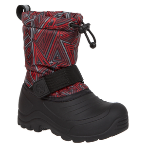 Northside Kids Frosty XT Snow Boots Waterproof Insulated - Seam Sealed Warm Liner Reflective Pull Traction Sole - Lightweight Stylish Winter Footwear, Dark Gray/Red, 5