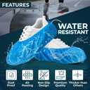 Premium Disposable Boot & Shoe Covers Booties | 50 Pack | Durable, Non-Slip, Non-Toxic, Water Resistant, Recyclable Protectors for Indoor & Outdoor | Large Size Fits Most Shoes