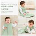 Unnivoll Baby Sleep Sack 0-6 Months 1.0 Tog Baby Wearable Blanket Cotton Sleeping Sack Quilted Baby Sleep Bag with 2-Way Zipper for Infant Newborn Green