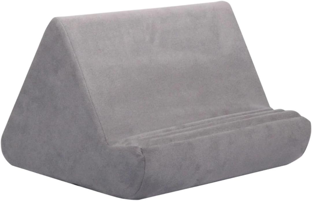 Soft Plush Tablet Cushion Memory Foam Filled for Flexible Use Tablet Holder (Gray)