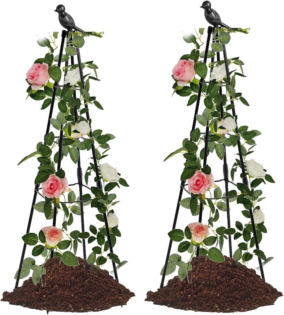 Garden Trellis, 47" Plant Trellis Support Plant Stand for Climbing Plants Outdoor and Indoor Trellis, Potted Plants Flowers Vegetables and Vines, Tomato Cage Tower - 2 Pack