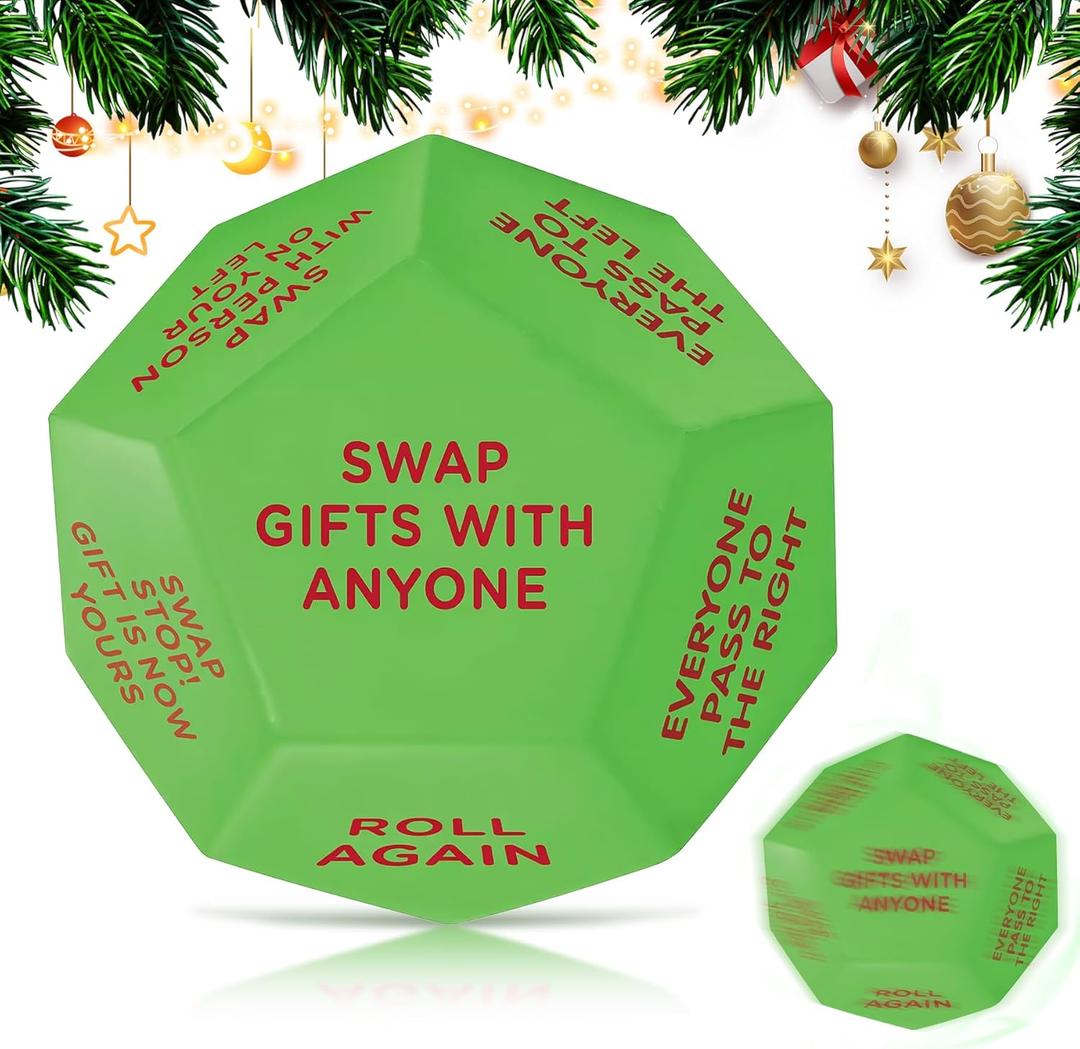 2026 New-Santa Swap Gift Exchange Dice,3 * 3in Exchange Gifts Family Game,Stocking Stuffers for Men Women, Anniversary Christmas Birthday Gifts for Men Women, Large Dice Party Gifts for Xmas