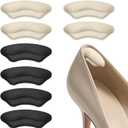 2 x Ouzorp Heel Pads for Shoes-4 Pairs Heel Grips Inserts Cushion for Womens Men Shoes, Heel Pads Snugs for Shoe Too Big, Improved Shoe Fit and Comfort, Prevent Heel Slip and Blister-Pale Apricot+Black (universal)