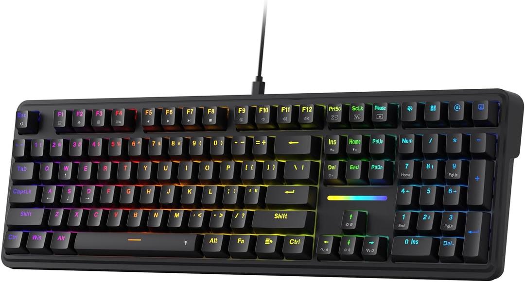 Redragon K745 Wired Gasket RGB Gaming Keyboard, 108 Keys Mechanical Keyboard w/Extra 4 Hotkeys, Upgraded Hot-swappable Socket, 5-Layer Noise Dampening, Creamy & Thocky Custom Linear Switch (Essential Black)