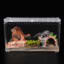 Reptile PC Terrarium 10.2" x 5.9" x 5.7" Full View Small Reptile Tank for Tarantula Insect Hermit Crab Spider Habitat Amphibians Enclosure