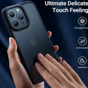 TORRAS Shockproof for iPhone 14 Pro Case, [3X Military-Grade Drop Tested & Slim Silky Feel] Translucent Hard Back with Silicone Protective Anti-Fingerprint Anti-Scratch Phone Case Guardian, Black