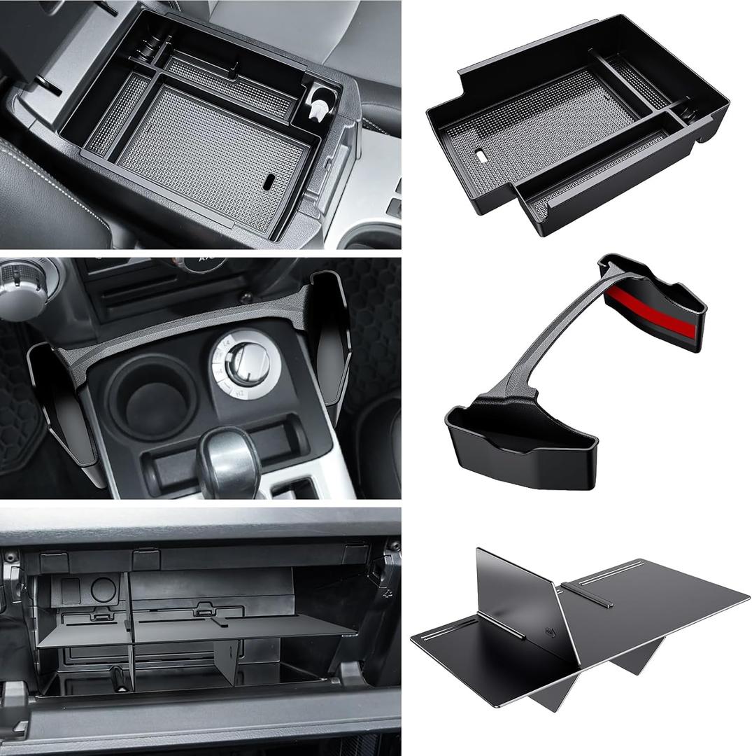 3PCS Center Console Organizer Compatible with Toyota 4Runner 2024 2023 2022 2021 2020 2019-2010 Glove Box Organizer Gear Shift Tray Armrest Storage Box 5th Gen 4 Runner Accessories