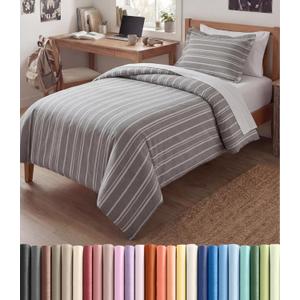Duvet Cover Twin/Twin XL Size Set - Extra Soft Twin/Twin XL Duvet Cover 68" x 90" with 1 Pillow Sham - Hotel Luxury, Easy Care, Fade Free w/ Zipper Closures & Ties - Comfy & Breathable (Grey Stripes) (45 - Grey Stripes 3 (No Comforter))