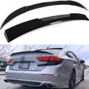 2Pcs Roof Top Spoiler & Rear Spoiler Compatible with 2018-2022 Honda Accord, V Style Duckbill Fits for 4 Door Sedan, Trunk Exterior High Kick Tail Deck Lid Wing Lip (Glossy Black)