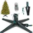 Rotating Christmas Tree Stand, Artificial Christmas Tree Base with Remote Control and Music, Adjustable Speed and Lighting, Suitable for Trees That are 7.5 feet Tall and weigh 100 pounds.