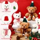 Hungdao 12 Pcs Valentine Bear Stuffed Animal Plush Toys Bulk 9.84 Inch Small Cute Bear with Heart Adult Gifts for Girlfriend Birthday Party Wedding Mother's Day