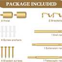 GXOACKJ Curtain Rods for Windows 28 to 48-60 Inches, 5/8 Inch Gold Adjustable Small Curtain Rod Set with Brackets for Bedroom Living Room
