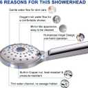 HOPOPRO High Pressure Handheld Shower Head Set with 59 Inch Stainless Steel Hose Adjustable Overhead Bracket, Leak-Resistant Design, Bonus Teflon Tape, Rubber Washers